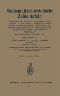 Produktbild: Mathematisch-technische Zahlentafeln