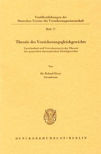 Produktbild: Theorie des Versicherungsgleichgewichts.
