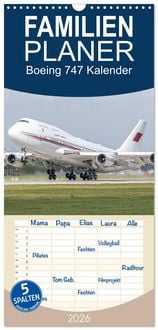 Produktbild: Familienplaner 2026 - Boeing 747 Kalender mit 5 Spalten (Wandkalender, 21 x 45 cm) CALVENDO
