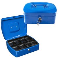 Produktbild: Idena Geldkassette Gr&ouml;&szlig;e 8 aus Metall 8 F&auml;cher blau 20,5x16x9cm
