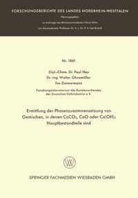 Produktbild: Ermittlung der Phasenzusammensetzung von Gemischen, in denen CaCO3, CaO oder Ca(OH)2 Hauptbestandteile sind