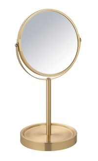 Produktbild: Standspiegel Mod. Alata Gold matt, &Oslash; 17 cm, mit 3-fach Vergr&ouml;&szlig;erung