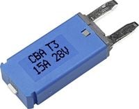 Produktbild: Hansor Circuit Breaker Mini, type 3. Manual Reset, 15A CBA3 Series 15A Sicherungsautomat Standard Flachsicherung 15 A Blau 1 St.