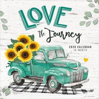 Produktbild: Love the Journey 2026 12 X 24 Inch (Hanging) Monthly Square Wall Calendar Featuring the Artwork of Jo Moulton Plastic-Free