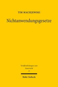 Produktbild: Maciejewski, T: Nichtanwendungsgesetze