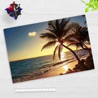 Produktbild: Cover-your-desk Schreibtischunterlage f&uuml;r Kinder und Erwachsene Palmen am Strand, aus hochwertigem Vinyl , 60 x 40 cm