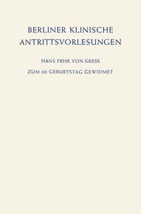 Produktbild: Berliner Klinische Antrittsvorlesungen