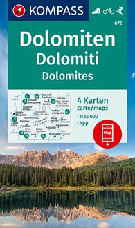 Bild vom Artikel KOMPASS Wanderkarten-Set 672 Dolomiten, Dolomites, Dolomiti (4 Karten) 1:35.000 vom Autor 
