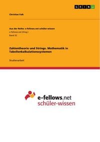 Produktbild: Zahlentheorie und Strings. Mathematik in Tabellenkalkulationssystemen