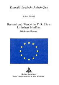 Produktbild: Bestand und Wandel in T.S. Eliots kritischen Schriften