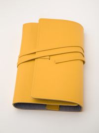 Produktbild: LITERAturtasche L goldgelb - Buchhülle aus Leder