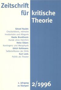 Produktbild: Zeitschrift f&uuml;r kritische Theorie / Zeitschrift f&uuml;r kritische Theorie, Heft 2 (1996)