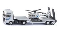 Produktbild: Siku 1759 - MAN LKW mit Polizei-Helikopter, silber, 226x75x42mm