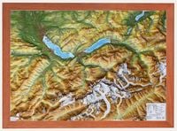 Produktbild: Relief Berner Oberland klein 1:200.000 Holzrahmen