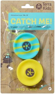 Produktbild: HABA 2013974001 - Terra Kids, Catch Me! Pocket-Frisbee/Mini-Frisbee, blau/gelb, 2er-Set, Adventure to go/No.12