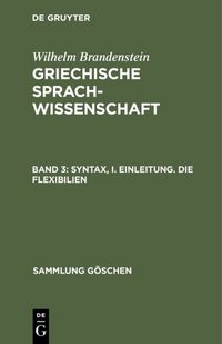 Produktbild: Syntax, I. Einleitung. Die Flexibilien