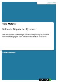 Produktbild: Solon als Gegner der Tyrannis