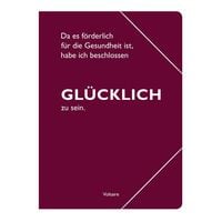 Produktbild: Sammelmappe A4 rot, "Da es f&ouml;rderlich f&uuml;r die Gesundheit ist, habe ich beschlossen, gl&uuml;cklich zu sein." (Voltaire)