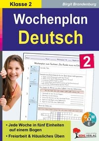 Produktbild: Wochenplan Deutsch / Klasse 2
