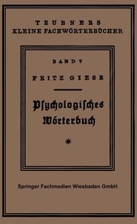 Produktbild: Ps&yuml;chologisches W&ouml;rterbuch