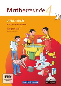 Produktbild: Mathefreunde 4. Schuljahr - S&uuml;d - Arbeitsheft mit CD-ROM und Lernstandsseiten