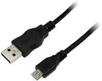 Produktbild: LogiLink USB-Kabel USB 2.0 USB-A Stecker, USB-Micro-B Stecker 5.00m Schwarz