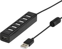 Produktbild: Vivanco IT-USBHUB7PWR 7 Port USB 2.0-Hub Schwarz