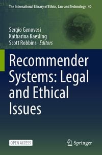 Produktbild: Recommender Systems: Legal and Ethical Issues