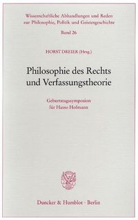 Produktbild: Philosophie des Rechts und Verfassungstheorie.