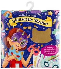 Produktbild: Krickel-Kratz-Malbilder. Glanzvolle Masken (6 Masken, 4 Glanzfolien, ein Holzstift und ein Gummiband)