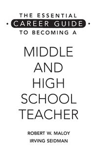 Produktbild: The Essential Career Guide to Becoming a Middle and High School Teacher