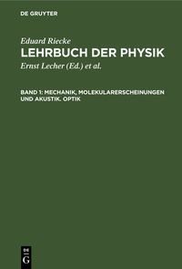 Produktbild: Mechanik, Molekularerscheinungen und Akustik. Optik