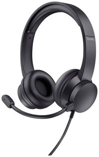 Produktbild: Trust Ayda On Ear Headset kabelgebunden Stereo Schwarz Headset, Lautst&auml;rkeregelung, Mikrofon-Stummschaltung Computer