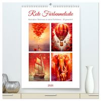 Produktbild: Rote Farbenmelodie (hochwertiger Premium Wandkalender 2026 DIN A2 hoch), Kunstdruck in Hochglanz