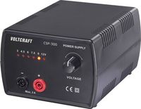 Produktbild: VOLTCRAFT CSP-300 Labornetzger&auml;t, einstellbar Gleichspannung 3 V, 4.5 V, 6 V, 7.5 V, 9 V, 12V 3A (max.) 36W Netz- und Akkubetrieb