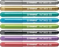 Metallic-Filzstift mit robuster XL-Spitze - STABILO Trio DECO - 8er Pack - mit 8 verschiedenen Farben