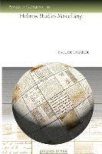 Produktbild: De Lagarde, P: Hebrew Studies Miscellany