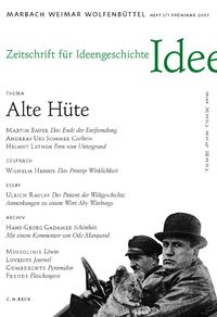 Bild vom Artikel Zeitschrift für Ideengeschichte Heft I/1 Frühjahr 2007: Alte Hüte vom Autor Stephan Schlak