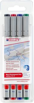 Produktbild: Edding Folienschreiber Non-permanent Pen 151 F, 4er Set