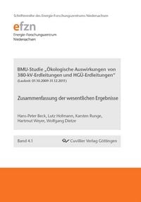 Produktbild: BMU-Studie "&Ouml;kologische Auswirkungen von 380-kV-Erdleitungen und HG&Uuml;-Erdleitungen"