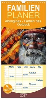 Produktbild: Familienplaner 2027 - Aborigines - Farben des Outback mit 5 Spalten (Wandkalender, 21 x 45 cm) CALVENDO