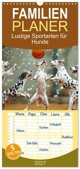 Produktbild: Familienplaner 2027 - Lustige Sportarten f&uuml;r Hunde mit 5 Spalten (Wandkalender, 21 x 45 cm) CALVENDO