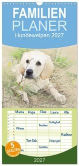 Produktbild: Familienplaner 2027 - Hundewelpen 2027 mit 5 Spalten (Wandkalender, 21 x 45 cm) CALVENDO