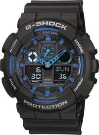 Produktbild: Casio Armbanduhr GA-100-1A2ER (B x H) 51.20 mm x 55 mm Blau, Schwarz Geh&auml;usematerial=Kunstharz Material (Armband)=Kunstharz