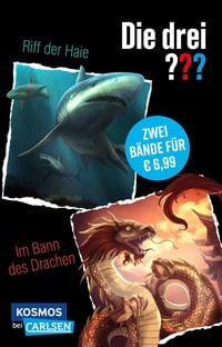 Produktbild: Die drei ???: Doppelband &ndash; Enth&auml;lt die B&auml;nde: Die drei ??? und das Riff der Haie / Im Bann des Drachen