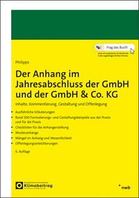 Produktbild: Der Anhang im Jahresabschluss der GmbH und der GmbH & Co. KG