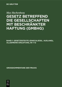 Produktbild: Gesetzestexte (einschlie&szlig;l. Ausland), Allgemeine Einleitung, &sect;&sect; 1-12