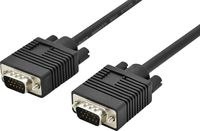 Produktbild: Digitus VGA Anschlusskabel VGA 15pol. Stecker, VGA 15pol. Stecker 5.00 m Schwarz AK-310103-050-S mit Ferritkern, doppelt geschirmt, Rund VGA-Kabel