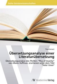 Produktbild: &Uuml;bersetzungsanalyse einer Literatur&uuml;bersetzung