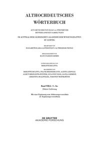 Produktbild: Band VIII,1: S–Sn. 10. Lieferung: satulgiziugi bis sisuua